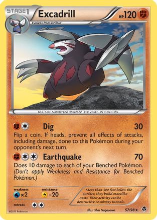 Excadrill (57) (57)/98 Rare Reverse Holofoil