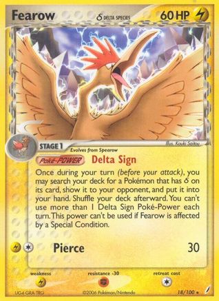 Fearow (Delta Species) (18)/100 Rare Reverse Holofoil