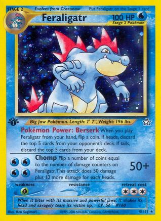 Feraligatr (4) (4)/111 Holo Rare 1st Edition Holofoil