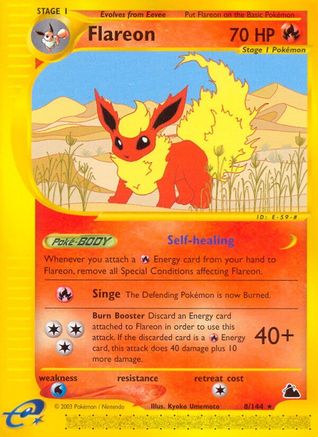 Flareon (8) (8)/144 Rare Reverse Holofoil