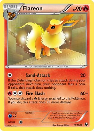 Flareon (12)/108 Uncommon Reverse Holofoil