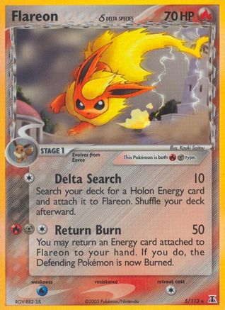 Flareon (Delta Species) (5)/113 Holo Rare Reverse Holofoil