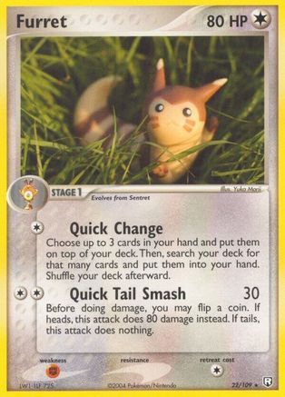 Furret (22)/109 Rare Reverse Holofoil