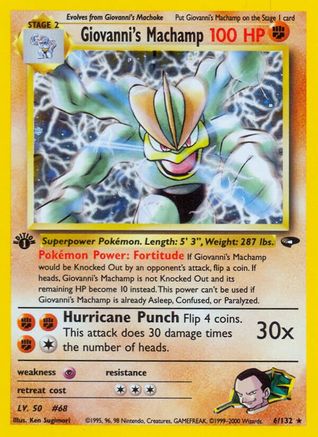 Giovanni's Machamp (6)/132 Holo Rare 1st Edition Holofoil