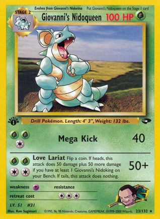 Giovanni's Nidoqueen (23)/132 Rare 1st Edition