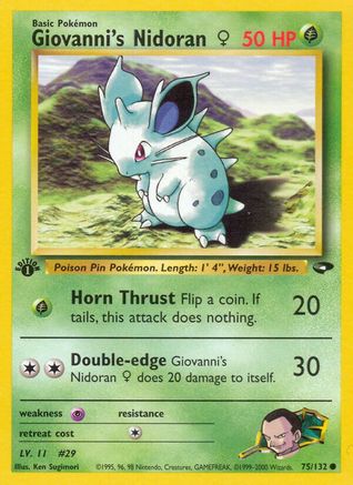 Giovanni's Nidoran F (75)/132 Common 1st Edition