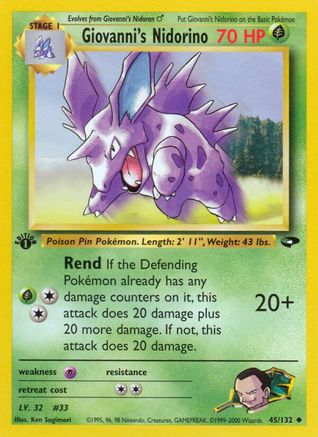 Giovanni's Nidorino (45)/132 Uncommon 1st Edition