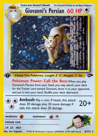Giovanni's Persian (8)/132 Holo Rare 1st Edition Holofoil