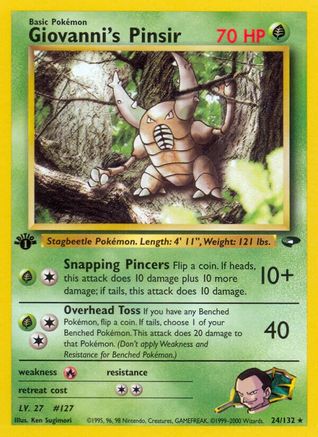 Giovanni's Pinsir (24)/132 Rare 1st Edition