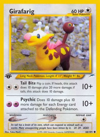 Girafarig (66)/105 Common 1st Edition