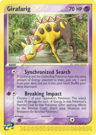 Girafarig (16)/97 Rare Reverse Holofoil