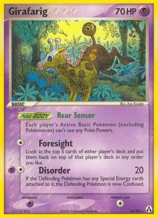 Girafarig (16)/92 Rare Reverse Holofoil