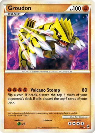 Damaged Groudon (Shiny) (SL4)/95 Shiny Holo Rare Holofoil (Cabinet-DMG)