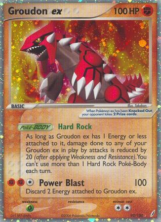 Heavily Played Groudon ex (93)/100 Ultra Rare Holofoil (Cabinet-HP)