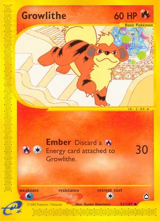Growlithe (51) (51)/147 Uncommon Reverse Holofoil