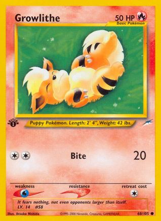 Growlithe (68)/105 Common 1st Edition