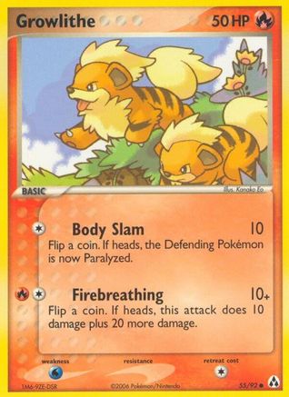 Growlithe (55)/92 Common Reverse Holofoil