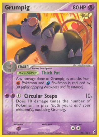 Grumpig (20)/100 Rare Reverse Holofoil