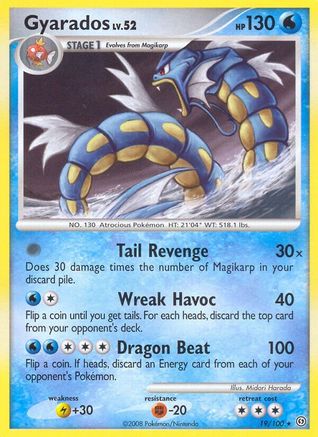 Gyarados (19)/100 Rare Reverse Holofoil