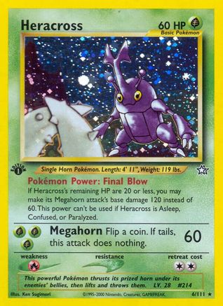 Heracross (6)/111 Holo Rare 1st Edition Holofoil
