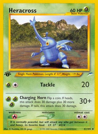 Heracross (41)/105 Uncommon 1st Edition