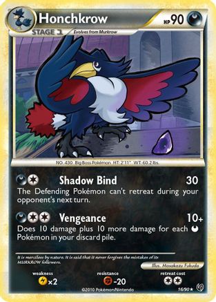 Honchkrow (16) (16)/90 Rare Reverse Holofoil