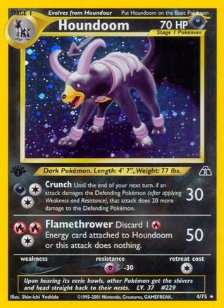 Houndoom (4) (4)/75 Holo Rare 1st Edition Holofoil