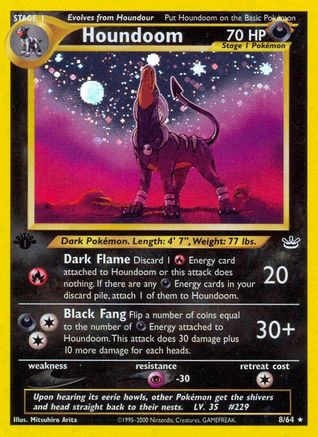 Houndoom (8)/64 Holo Rare 1st Edition Holofoil