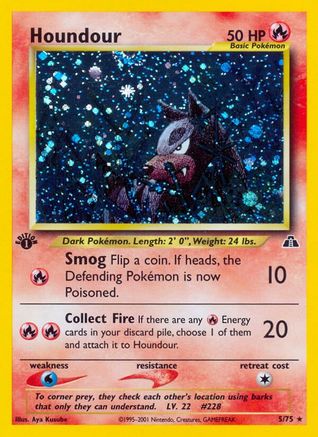 Houndour (5) (5)/75 Holo Rare 1st Edition Holofoil