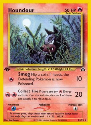 Houndour (24) (24)/75 Rare 1st Edition
