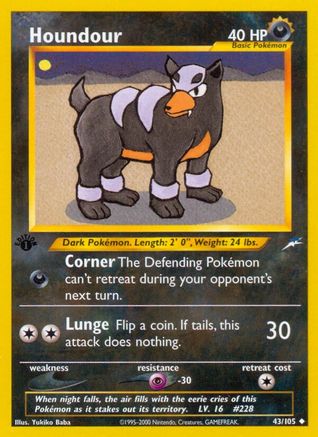 Houndour (43)/105 Uncommon 1st Edition