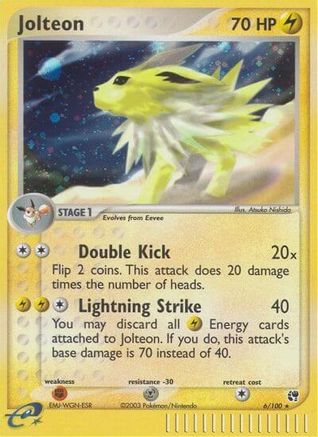 Jolteon (6)/100 Holo Rare Reverse Holofoil