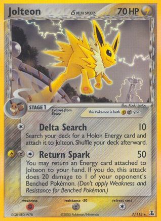 Jolteon (Delta Species) (7)/113 Holo Rare Reverse Holofoil