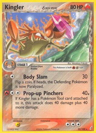 Kingler (Delta Species) (22)/100 Rare Reverse Holofoil