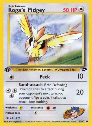 Koga's Pidgey (80) (80)/132 Common 1st Edition