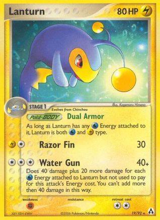 Lanturn (19)/92 Rare Reverse Holofoil