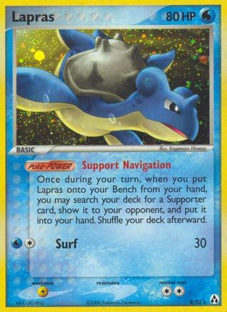 Lapras (8)/92 Holo Rare Reverse Holofoil