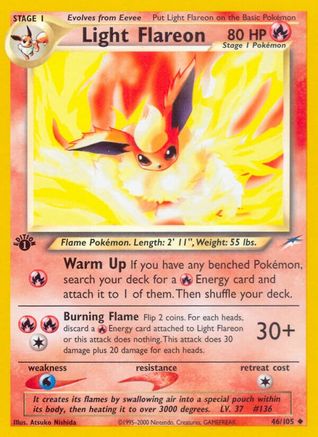 Light Flareon (46)/105 Uncommon 1st Edition