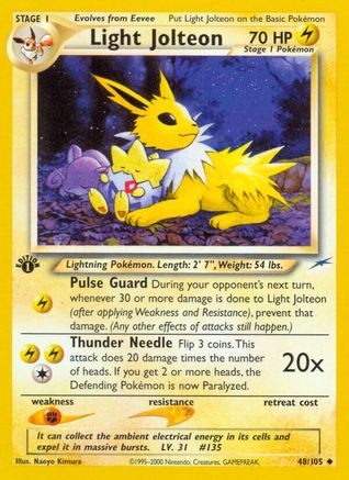 Light Jolteon (48)/105 Uncommon 1st Edition