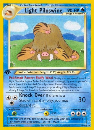 Light Piloswine (26)/105 Rare 1st Edition