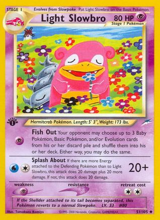 Light Slowbro (51)/105 Uncommon 1st Edition