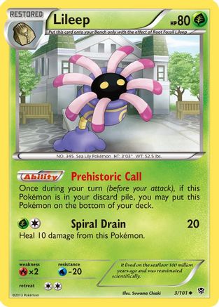 Lileep (3)/101 Uncommon Reverse Holofoil