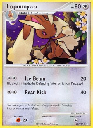 Lopunny (63)/147 Uncommon Reverse Holofoil