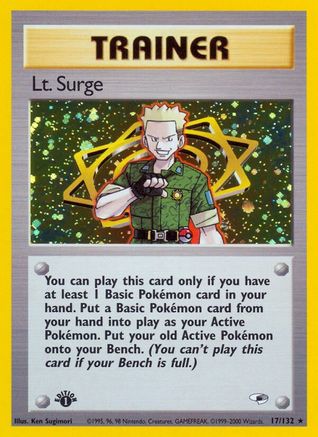 Lt. Surge (17) (17)/132 Holo Rare 1st Edition Holofoil