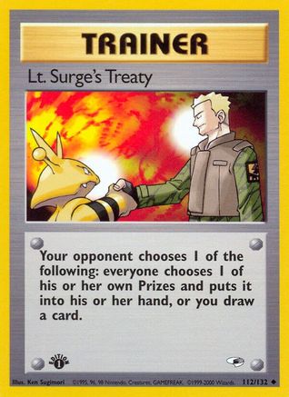 Lt. Surge's Treaty (112)/132 Uncommon 1st Edition