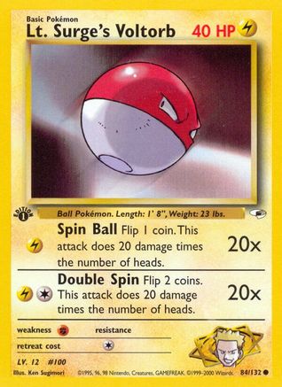 Lt. Surge's Voltorb (84)/132 Common 1st Edition