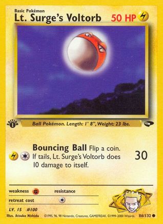 Lt. Surge's Voltorb (86)/132 Common 1st Edition