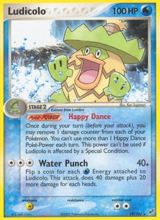 Ludicolo - 019/107 (19)/107 Rare Reverse Holofoil