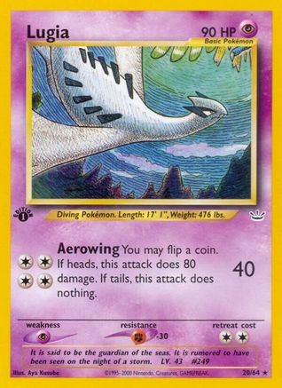 Lugia (20)/64 Rare 1st Edition