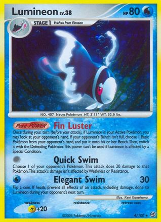 Lumineon (4)/100 Holo Rare Holofoil